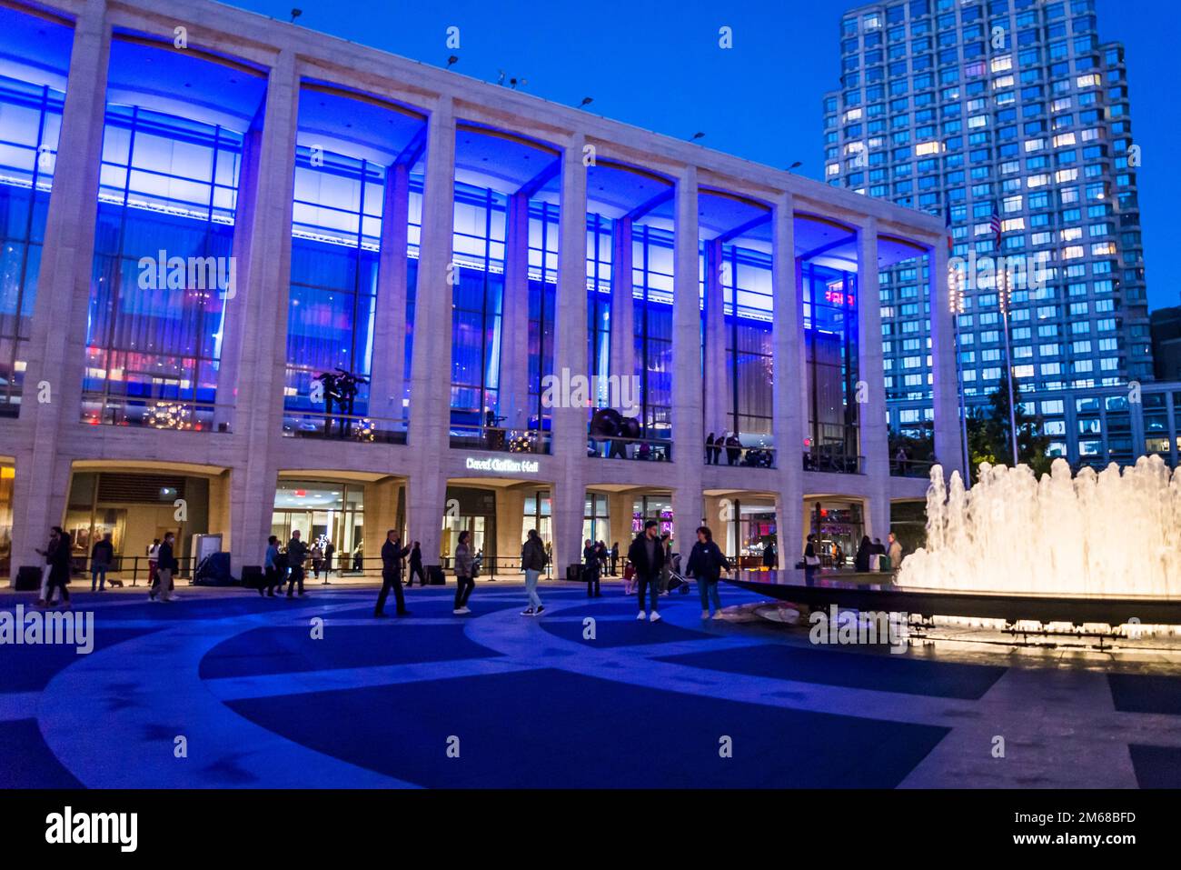 David Geffen Hall, Lincoln Center for the Performing Arts, Gebäudekomplex im Lincoln Square-Viertel an der Upper West Side von Manhattan Stockfoto