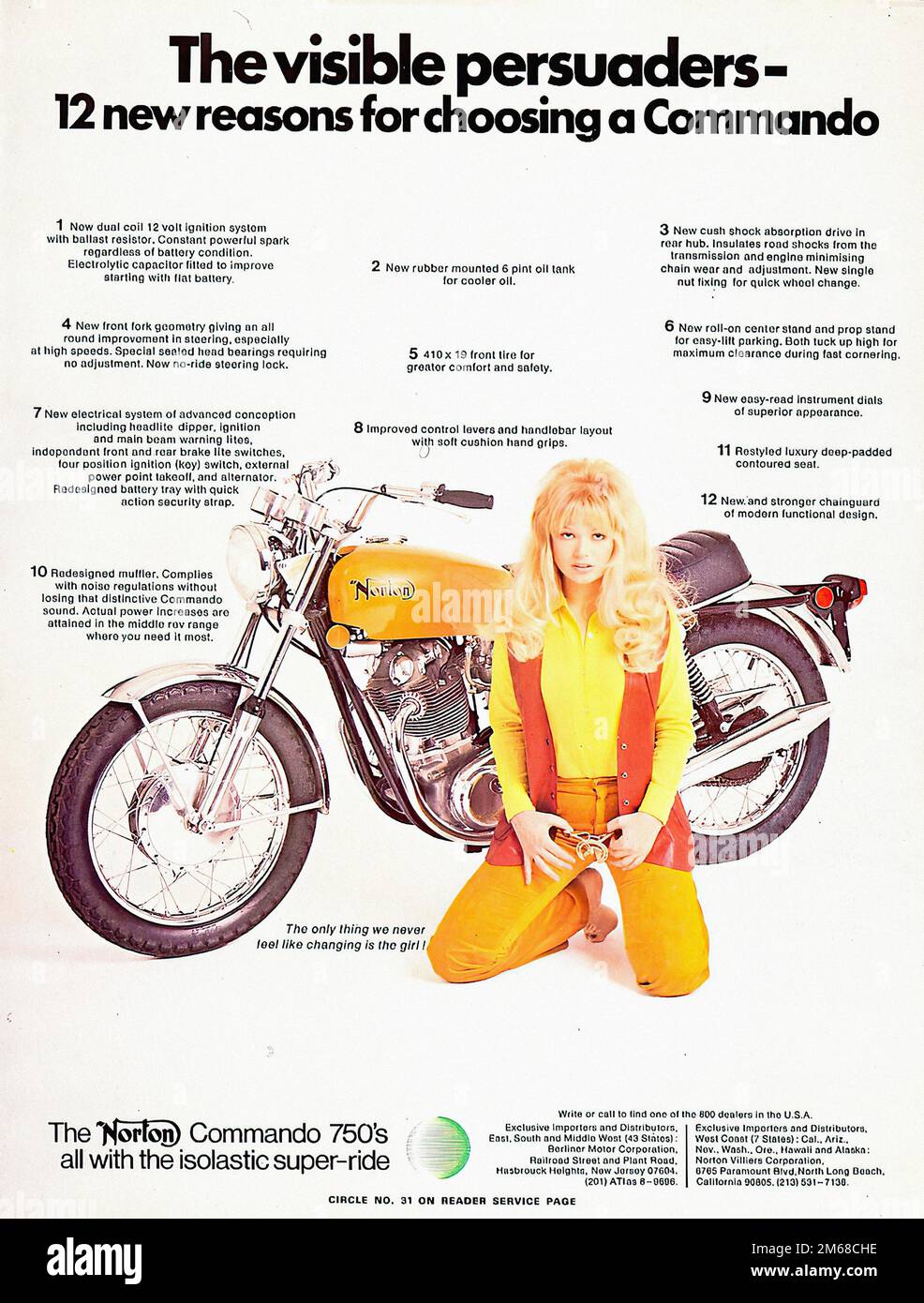 NORTON 750 Commando – Werbung für Oldtimer-Motorräder Stockfoto