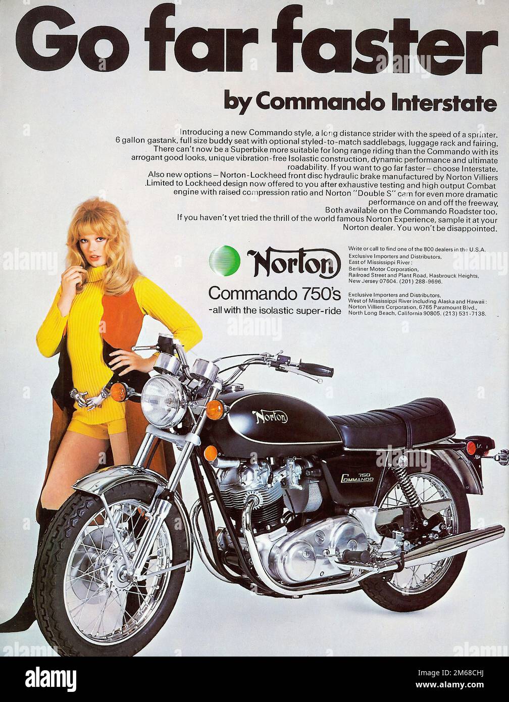 NORTON 750 Commando – Werbung für Oldtimer-Motorräder Stockfoto