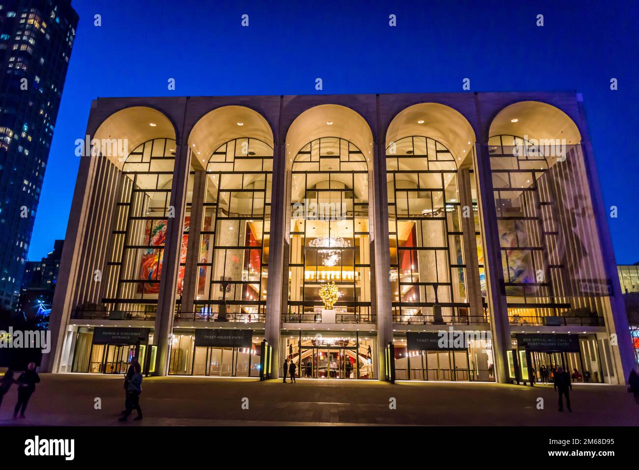 Metropolitan Opera House, Lincoln Center for the Performing Arts, Gebäudekomplex im Lincoln Square Viertel an der Upper West Side von Ma Stockfoto