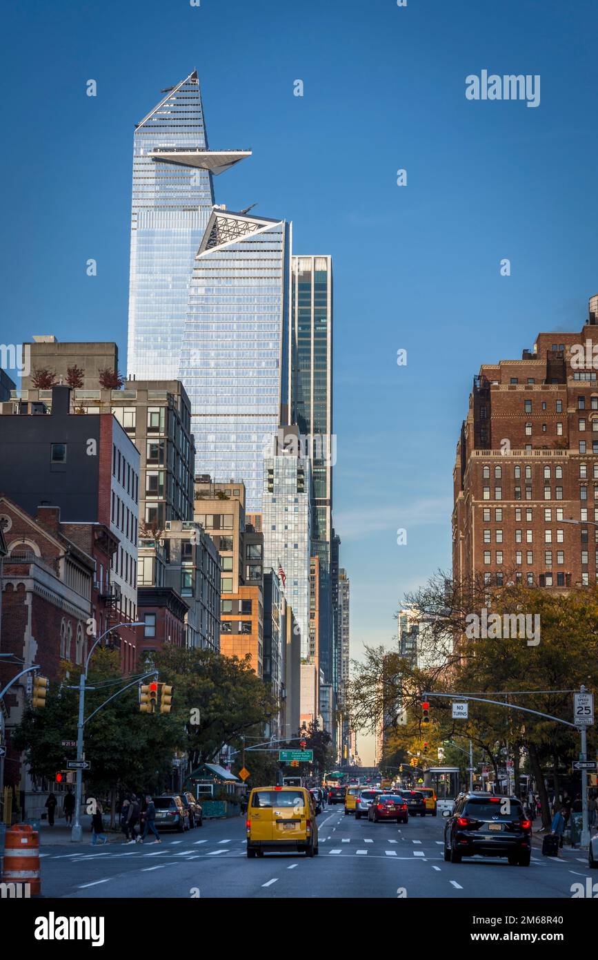 Blick auf die 10. Avenue in Chelsea im Westen von Manhattan New York City, USA Stockfoto