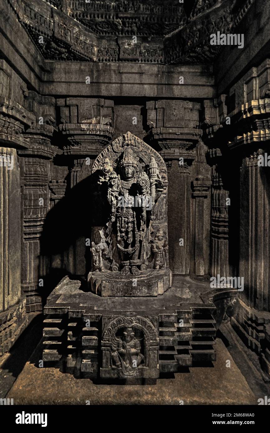 Heritage-Architecture-1268 AD Hoysala Architecture-Kesava Tempel im Dorf Somnathpur 45 km von Mysore Karnataka INDIEN Stockfoto