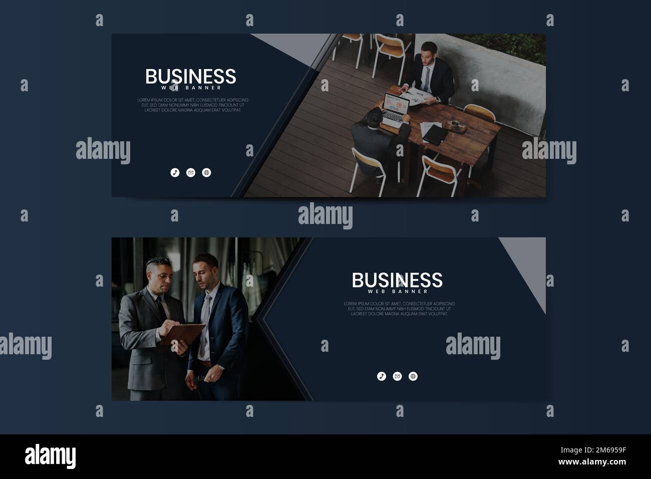 Business-Website Banner Design Vektor-Set Stock Vektor