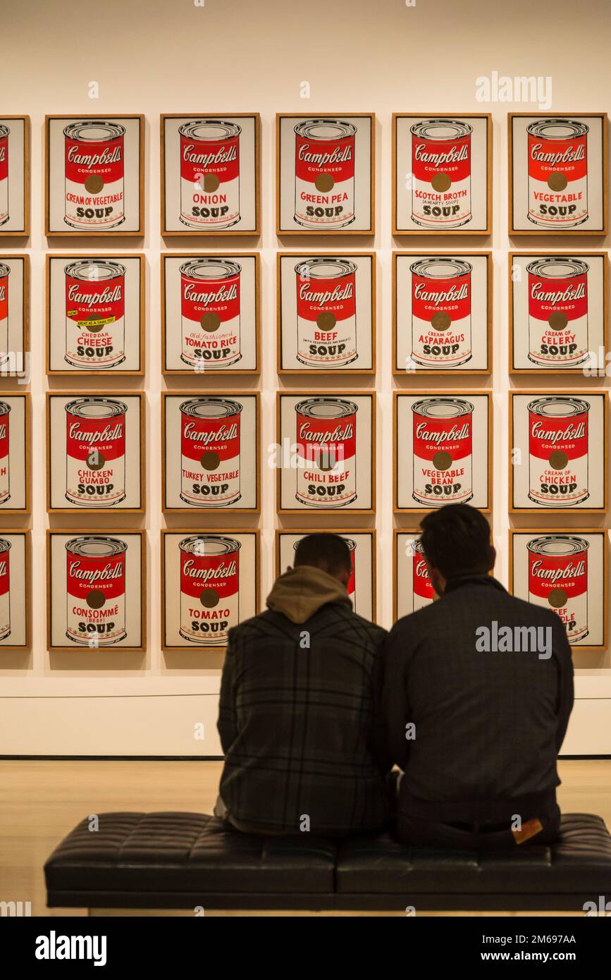 Andy Warhol: Campbell's Soup Cans, MOMA, Museum of Modern Art, New York City, USA Stockfoto