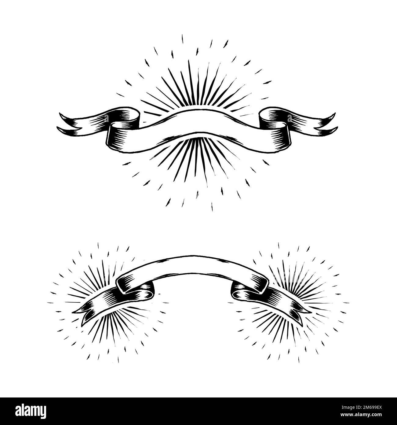 Alte Schule Band Banner Vektoren Sammlung Stock Vektor