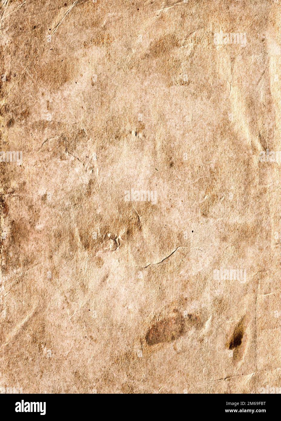 Altes, kollabierendes Papier mit Rissen und Kratzern Stockfoto