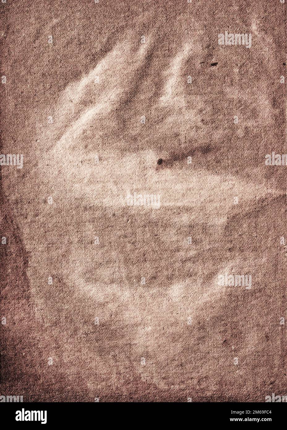 Altes, kollabierendes Papier mit Rissen und Kratzern Stockfoto