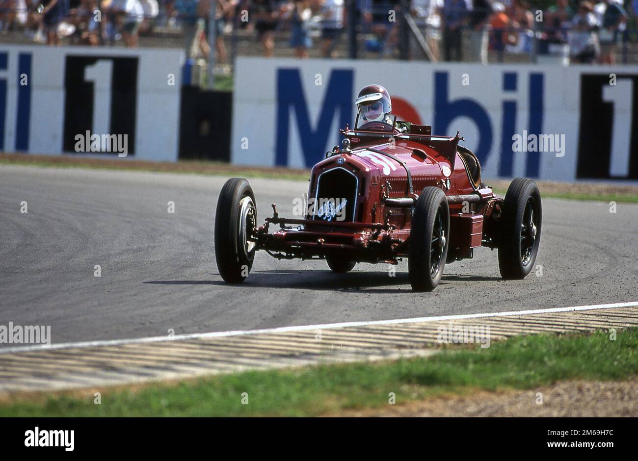 1933 Alfa Romeo Monza auf dem Coys Historic Festival, Oldtimer-Rennen in Silverstone, Juli 1995 Stockfoto