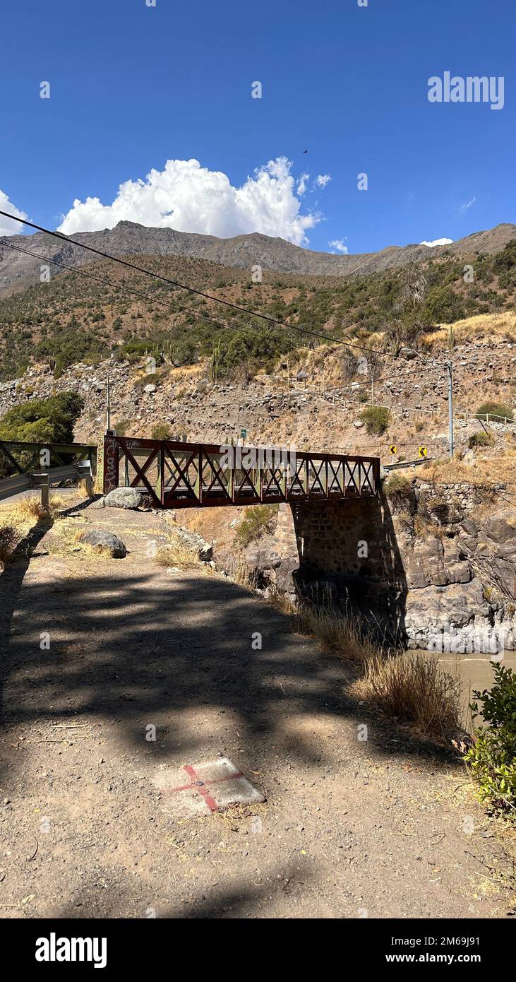 Brücke El Ingenio - Cajon del Maipo - Chile Stockfoto