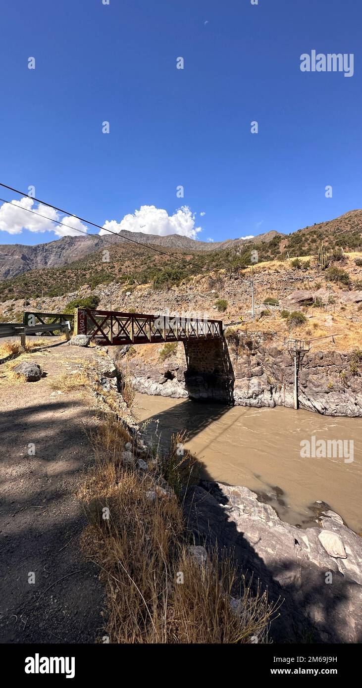 Brücke El Ingenio - Cajon del Maipo - Chile Stockfoto