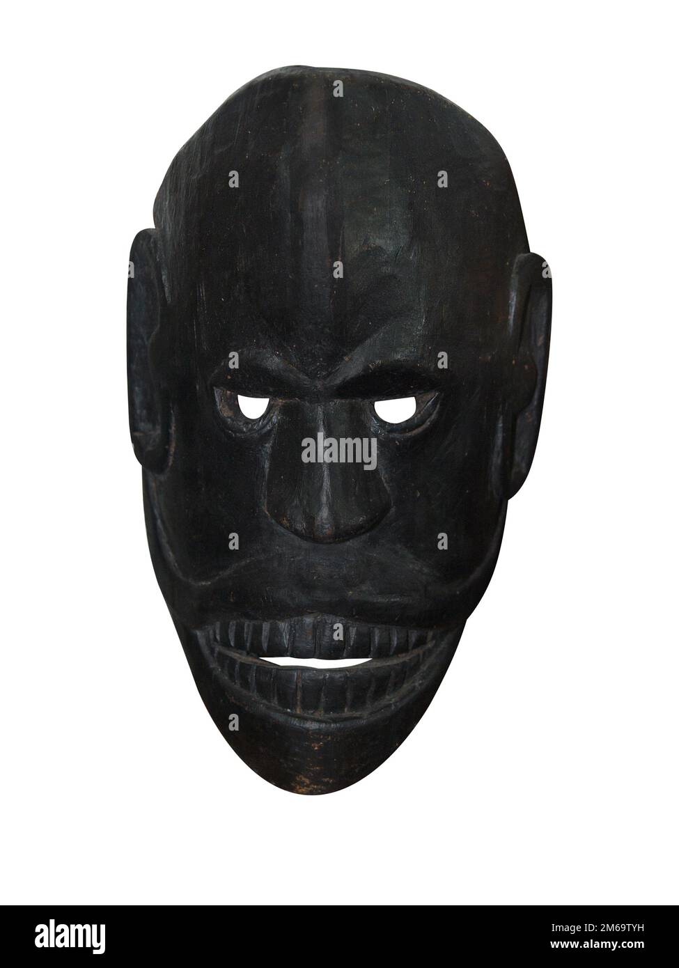 Schwarze Holzmaske Stockfoto