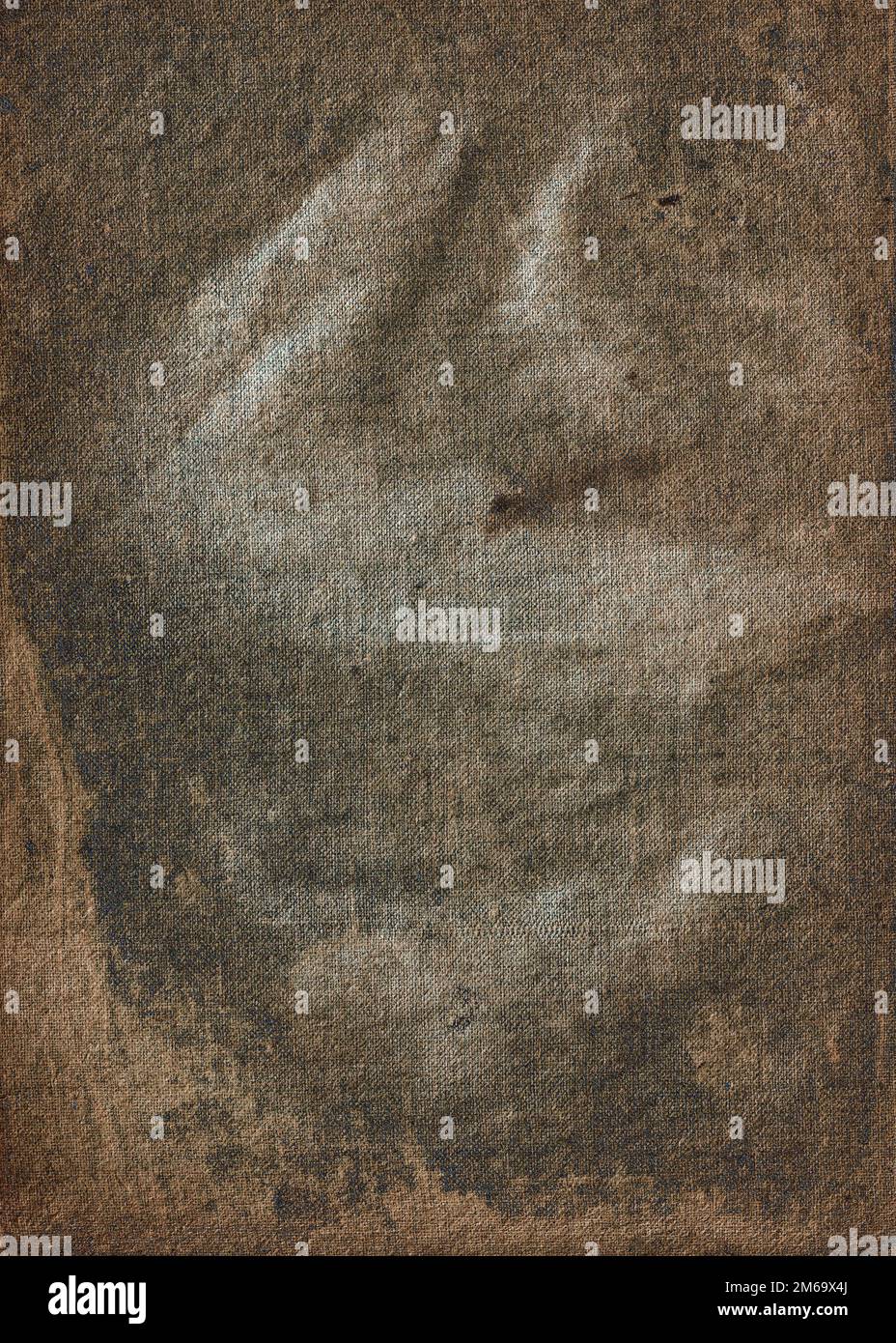 Altes, kollabierendes Papier mit Rissen und Kratzern Stockfoto