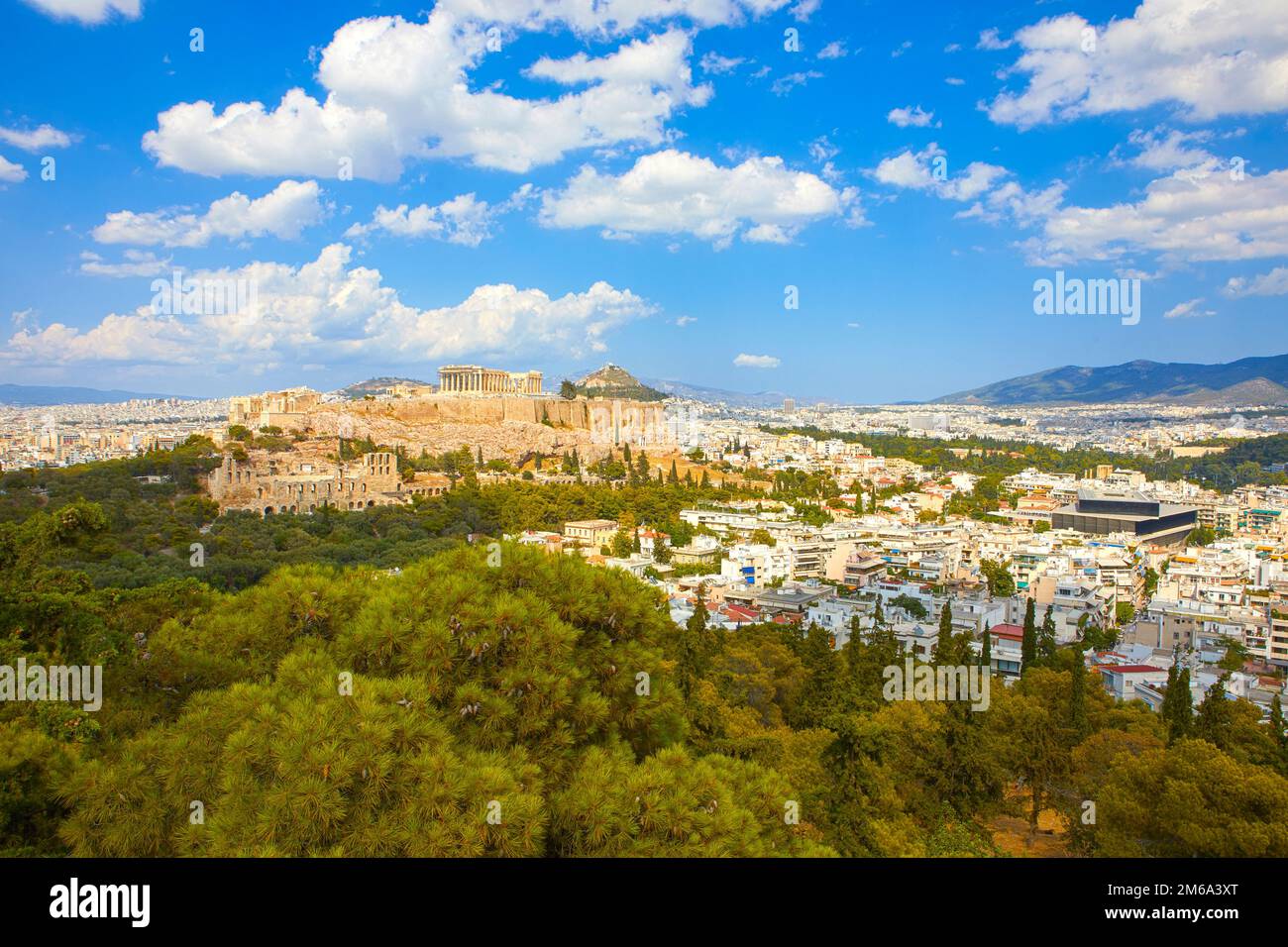 Der Parthenon, das Theater des Dionysos und der Akropolis, Athen, Griechenland Stockfoto