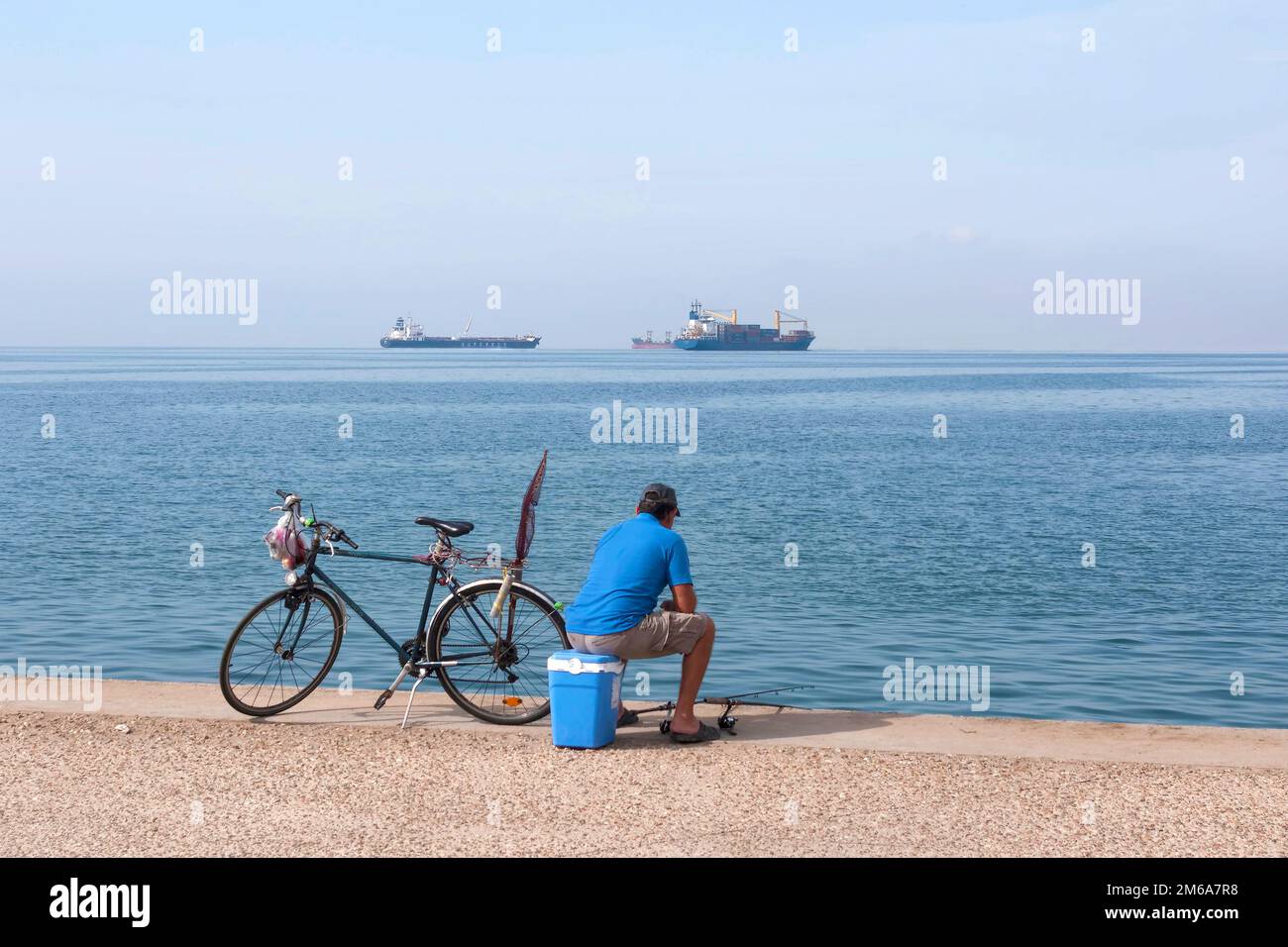 Küstenstraße Thessaloniki Griechenland Stockfoto