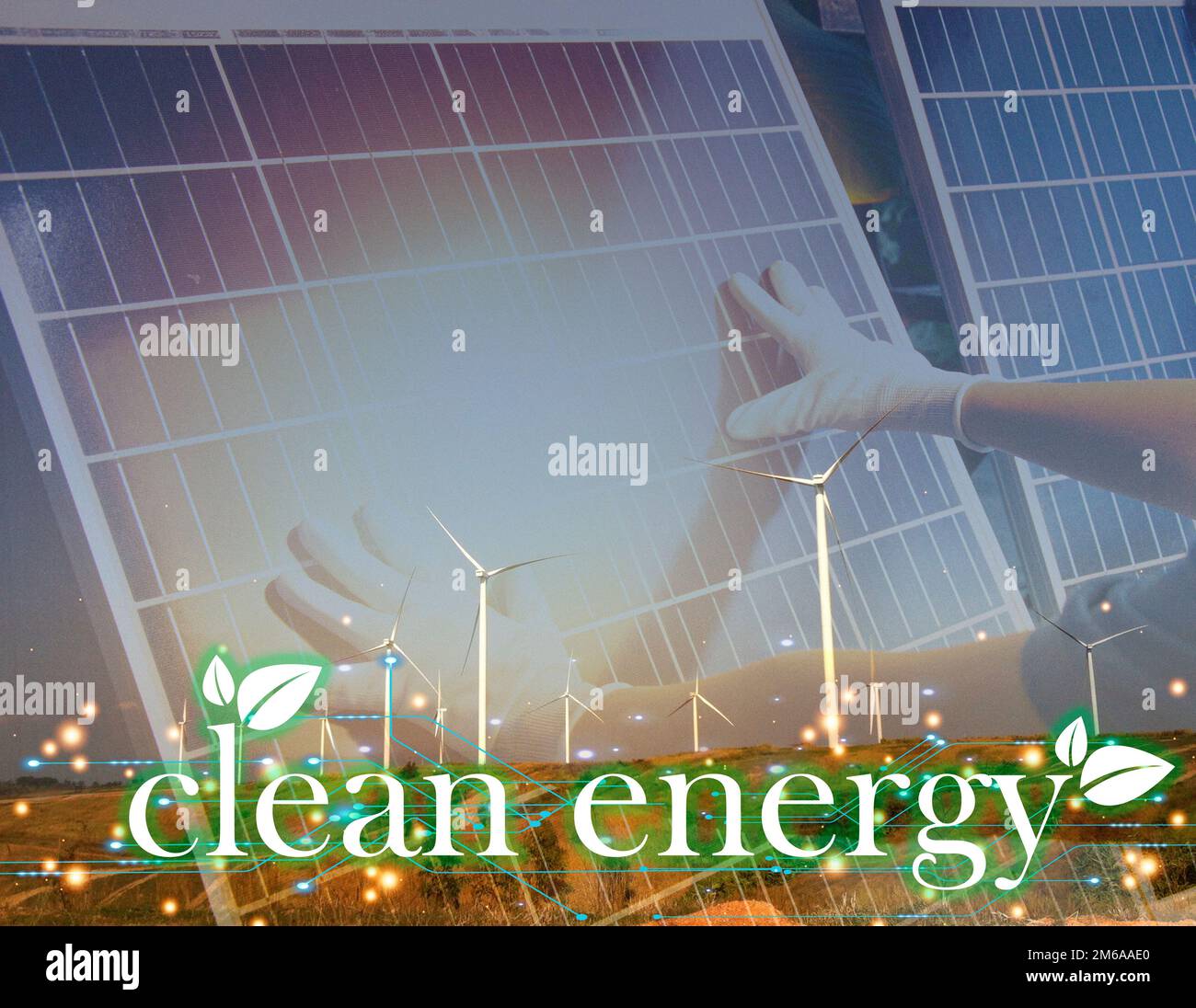 Das Konzept der sauberen Energie ist sehr gefragt. Stockfoto