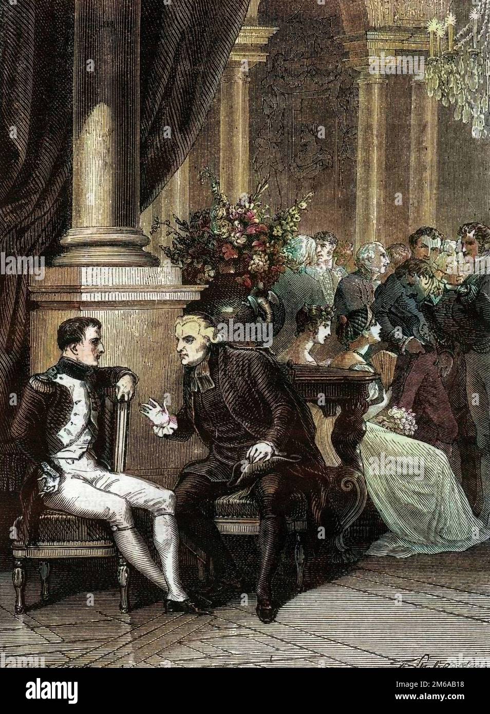Rencontre a Gens (Genova) en Italie de Napoleon Ier avec le cardinal Jean Siffrein Maury (1746-1817) 1805 -1879 Stockfoto