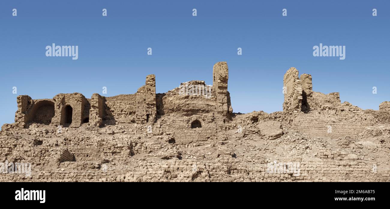 Gehäusewände in Medinet Habu, Westjordanland, Luxor, Ägypten Stockfoto