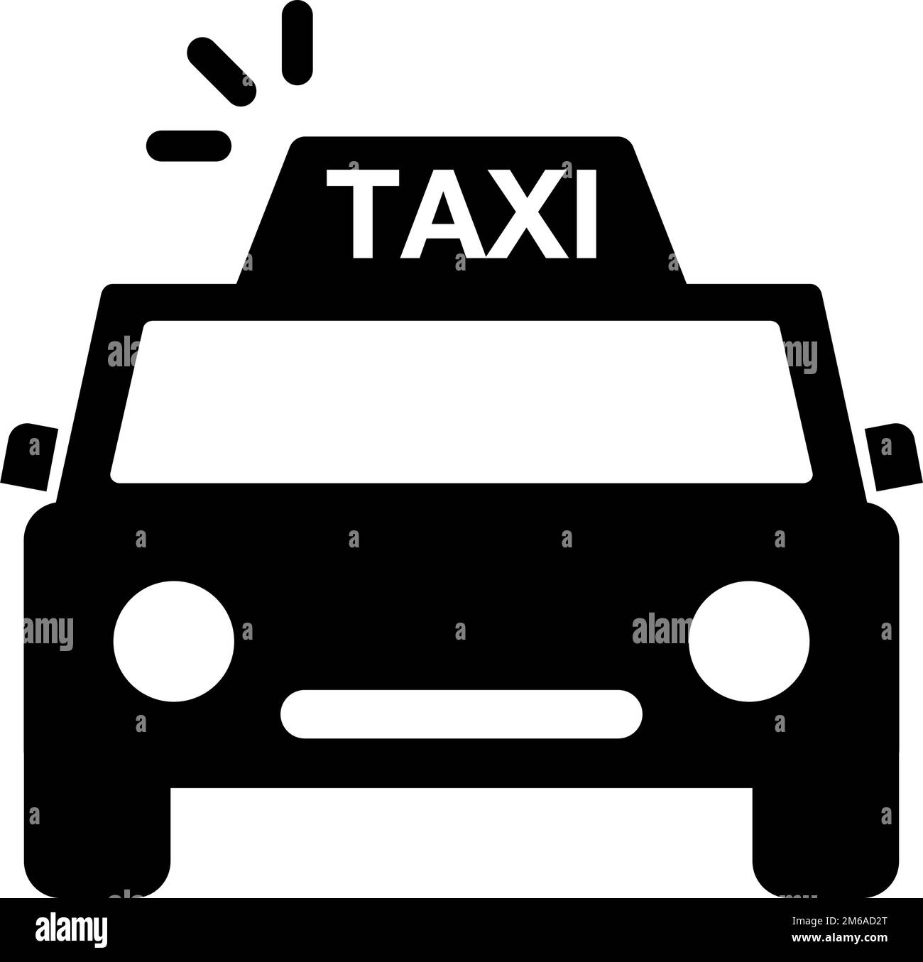 Symbol für Taxi-Silhouette und Pop-Symbol. Bearbeitbarer Vektor. Stock Vektor