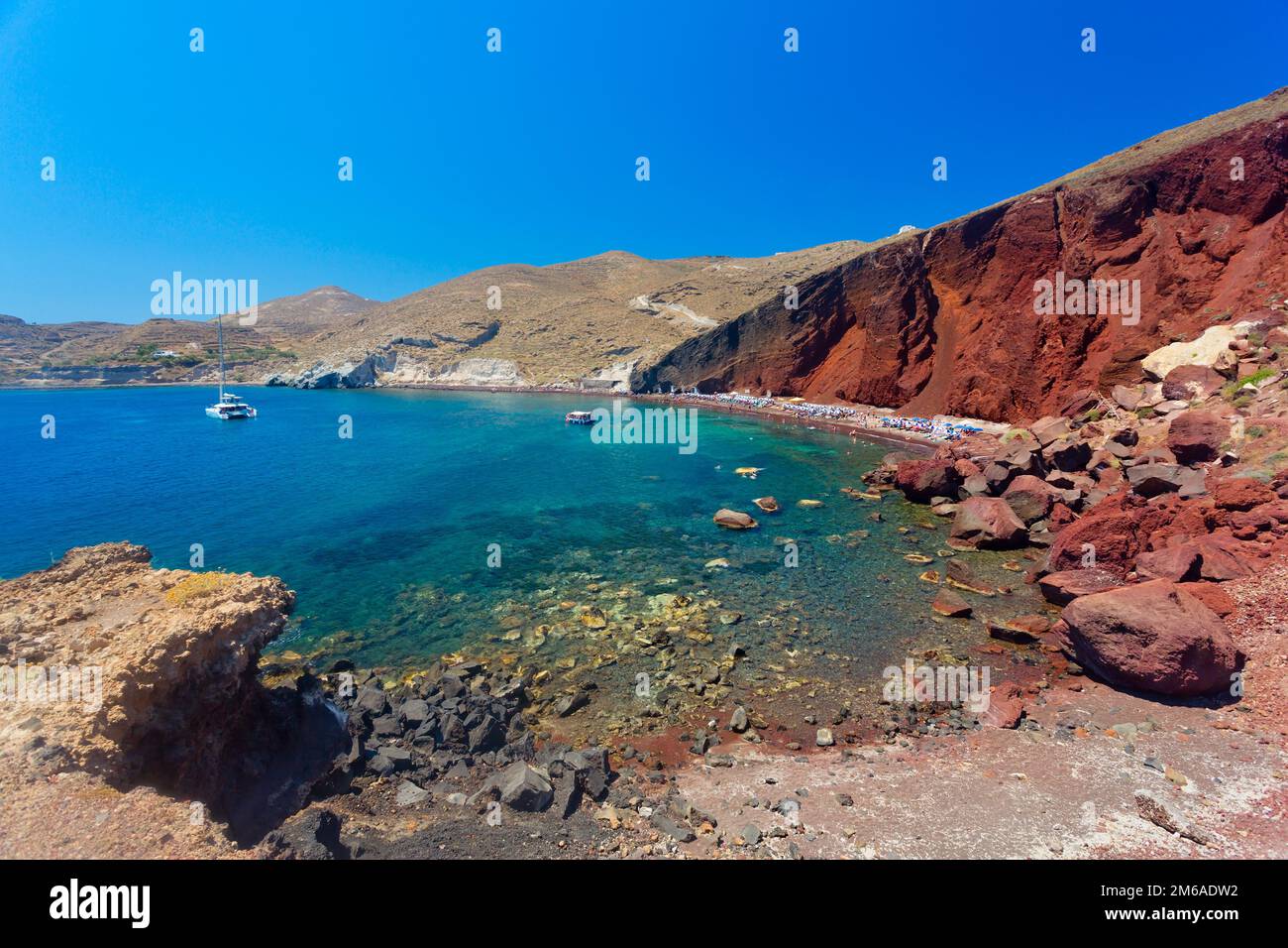 Red Beach, Insel Santorini, Griechenland Stockfoto