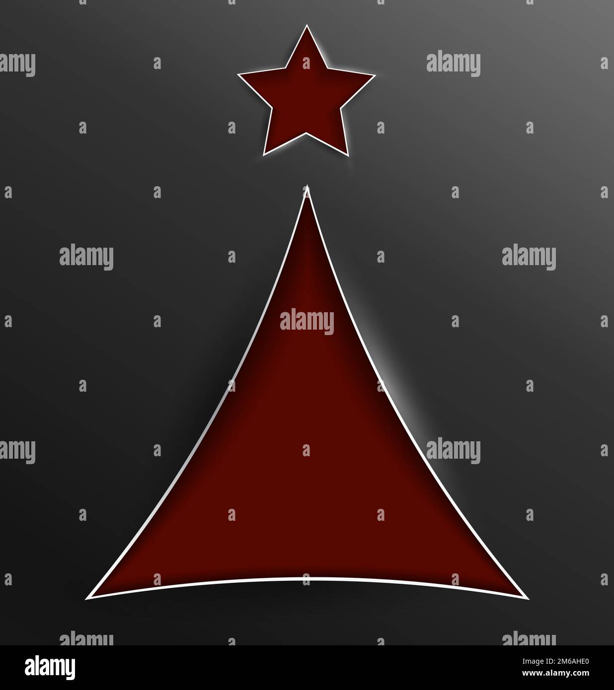 Weihnachtsbaum-Dreiecksschnitt aus Papier Stockfoto
