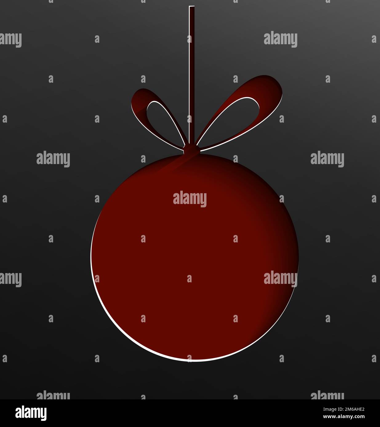 Weihnachtsball-Schnitt aus Papier Stockfoto