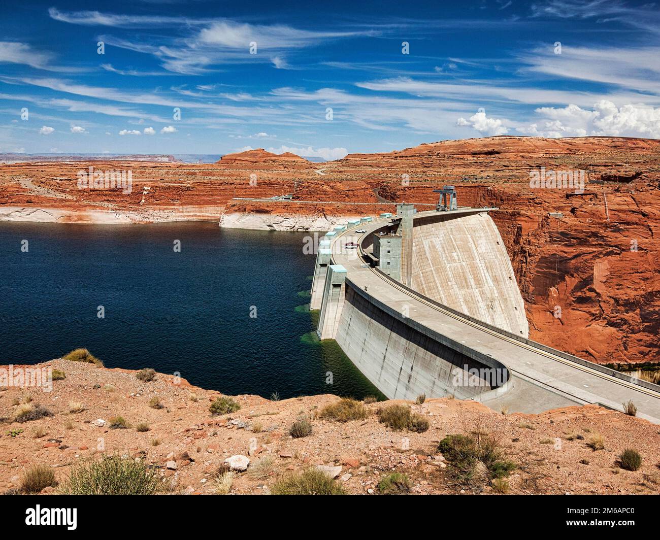 Hoover Dam, Lake Mead Reservoir, Colorado River, Arizona, Nevada, USA Stockfoto