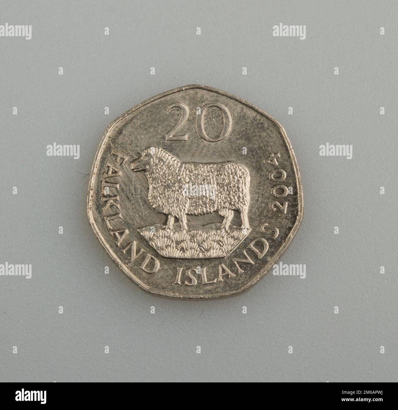 Zwanzig Pence Falkland oder Malvinas-Inseln. Stockfoto