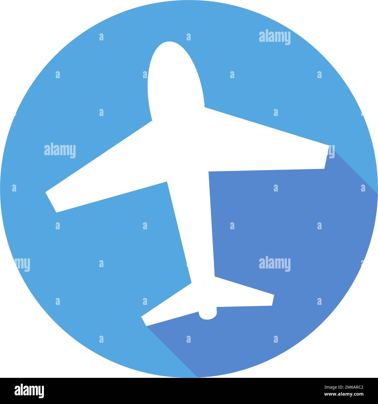 Ein modernes rundes Flugzeug-Symbol. Flugzeug und Jet. Bearbeitbarer Vektor. Stock Vektor
