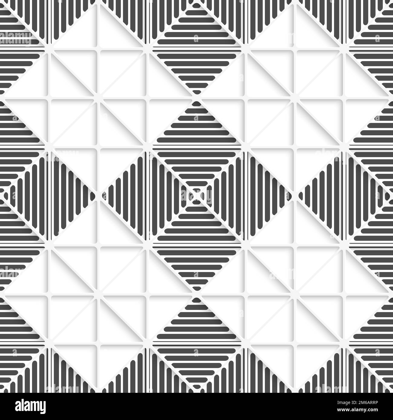 Nahtlose schwarze und weiße Linien und Schichten Stockfoto