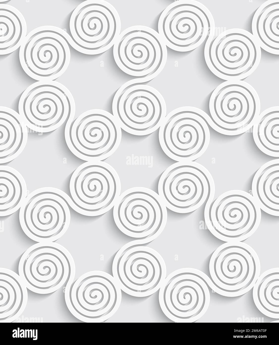 Spiralausschnitt weißer nahtloser Hintergrund Stockfoto