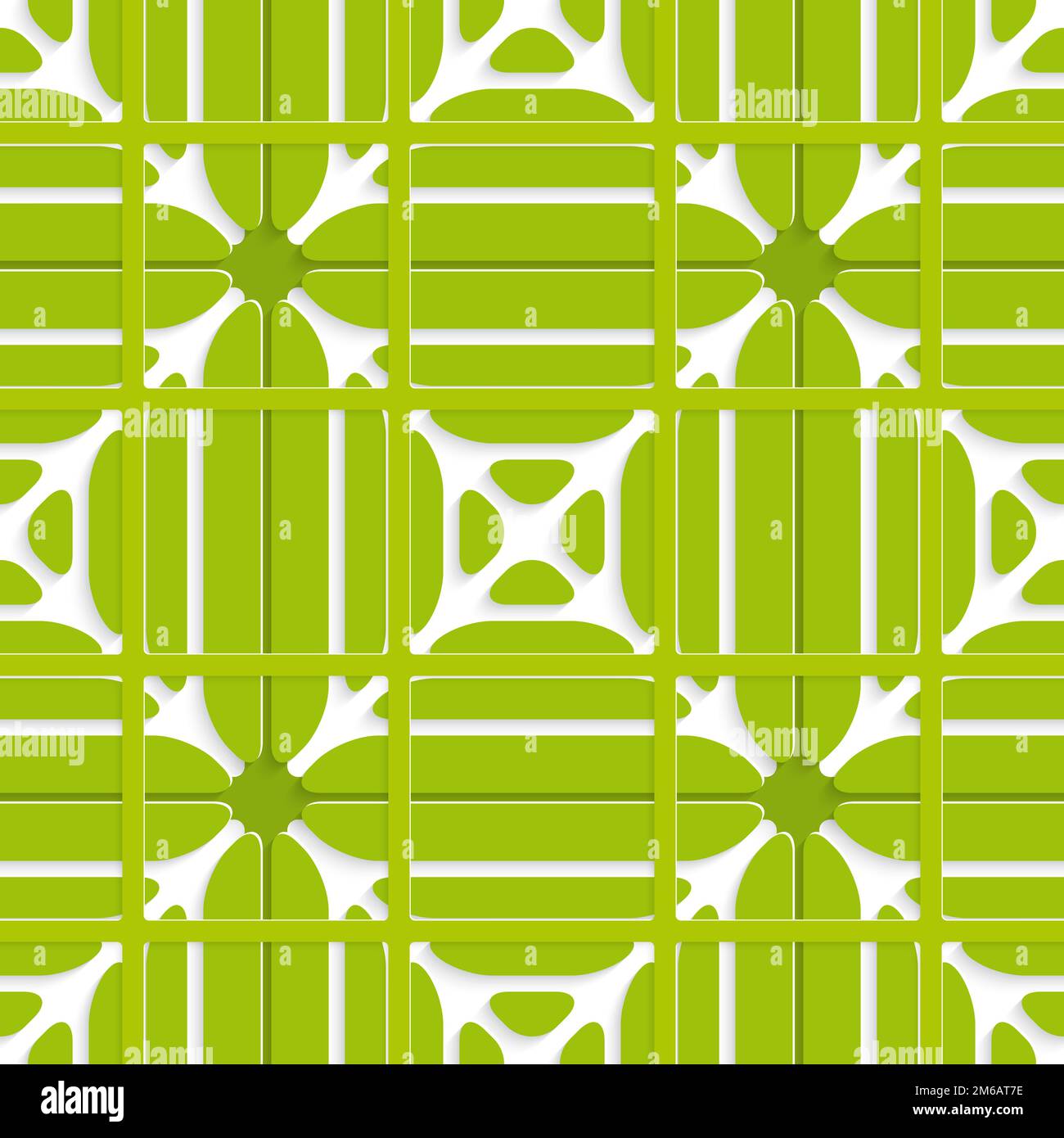 Grünes Dekorelement mit nahtloser Gitterstruktur Stockfoto