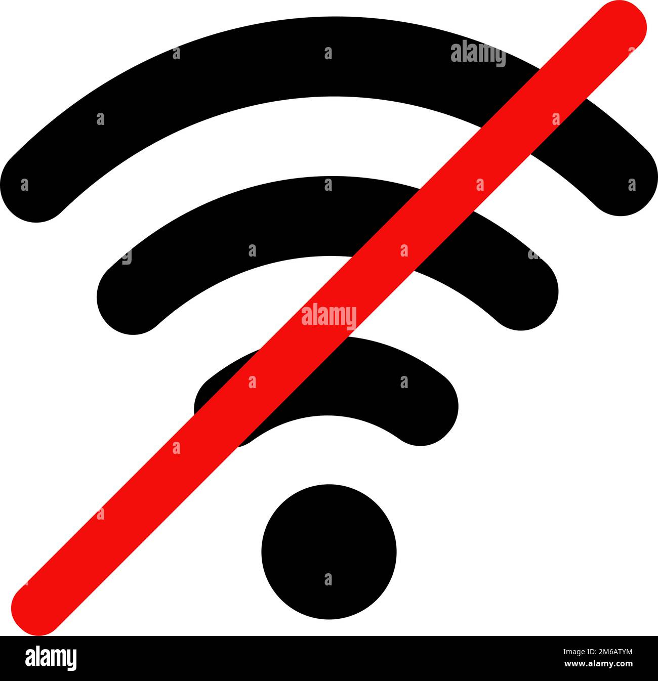Keine WLAN- oder Funkverbindung. Keine Internetverbindung verfügbar. Bearbeitbarer Vektor. Stock Vektor