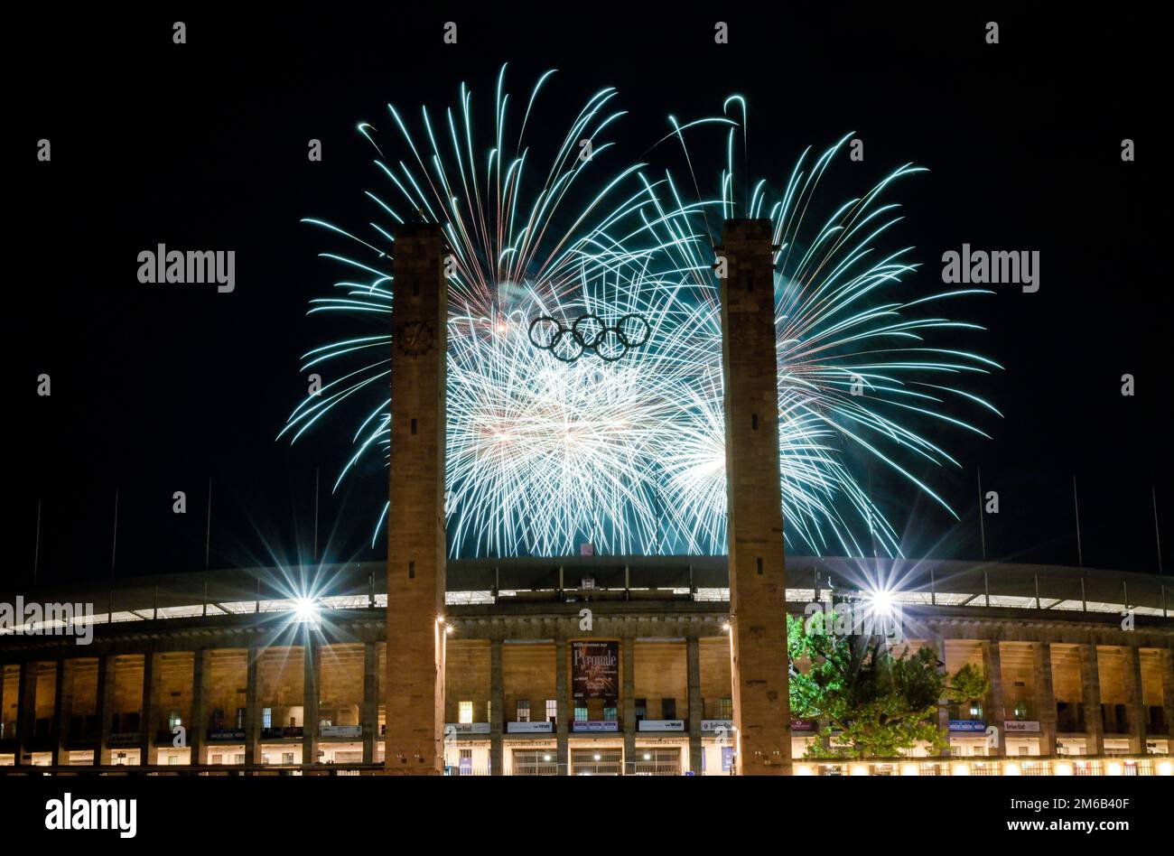 Pyronale 2022 Feuerwerksfestival, Olympiastadion, Westend, Charlottenburg, Berlin, Deutschland Stockfoto