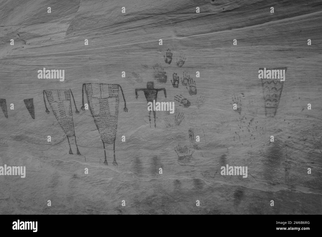 Grüne Maske Ruiniert. Rucksacktouren in Grand Gulch und Anasazi-Wohnungen und Felskunst. In Der Nähe Von Blanding, Utah, Usa. Stockfoto