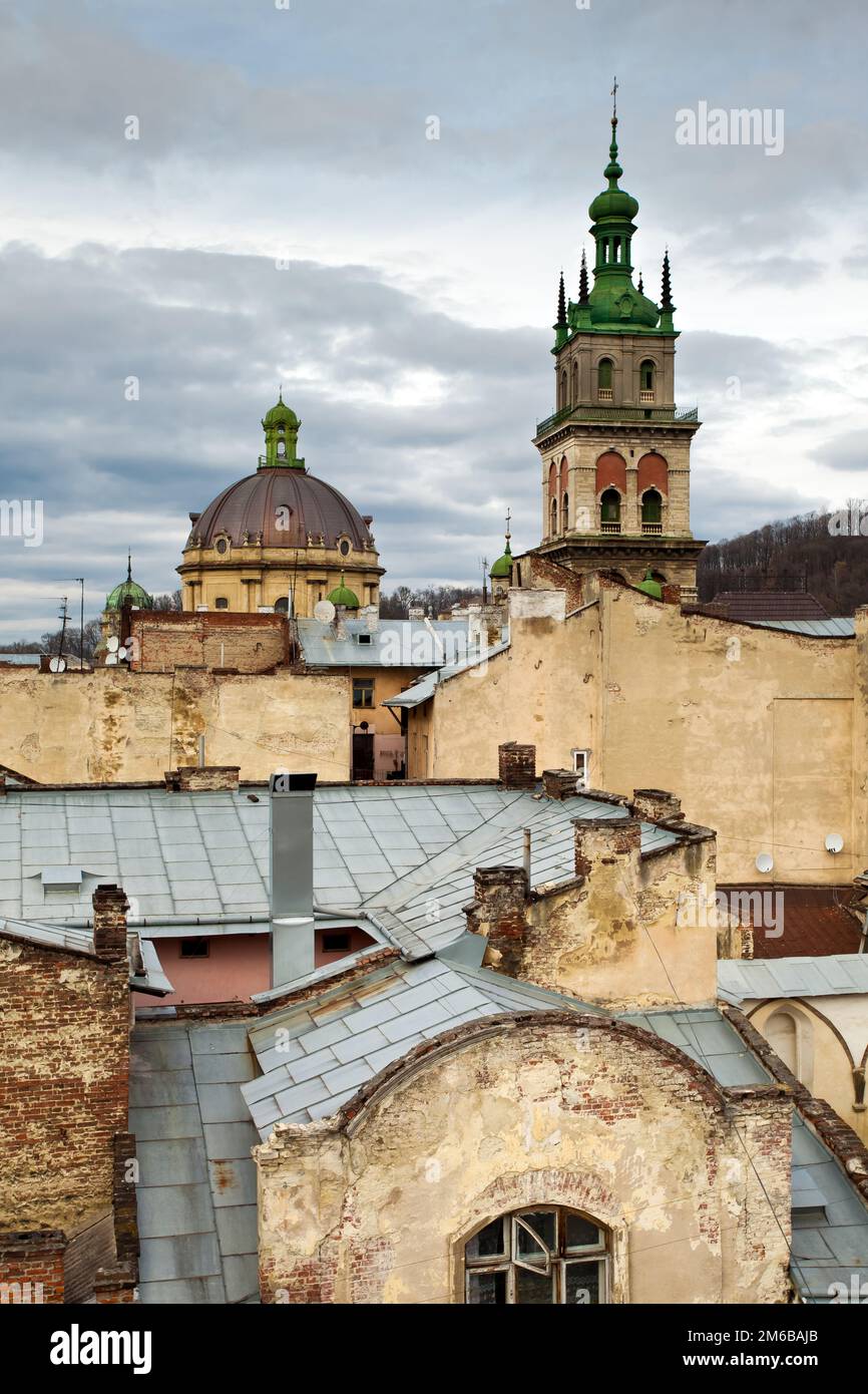 Blick auf die Stadt, Lemberg, Ukraine Stockfoto