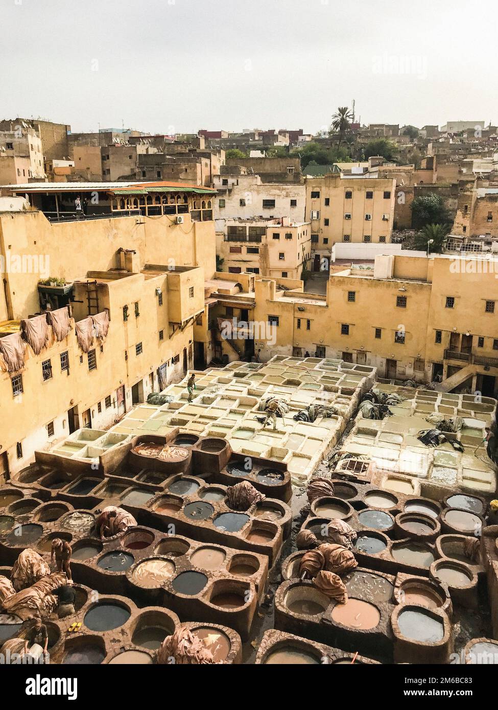 Marokko, Fez, Tannery Stockfoto