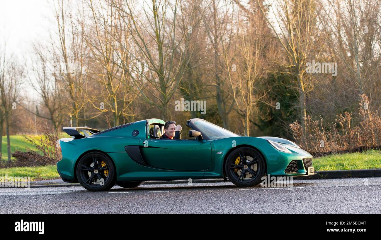 2016 grüner Sportwagen Lotus Exige Stockfoto