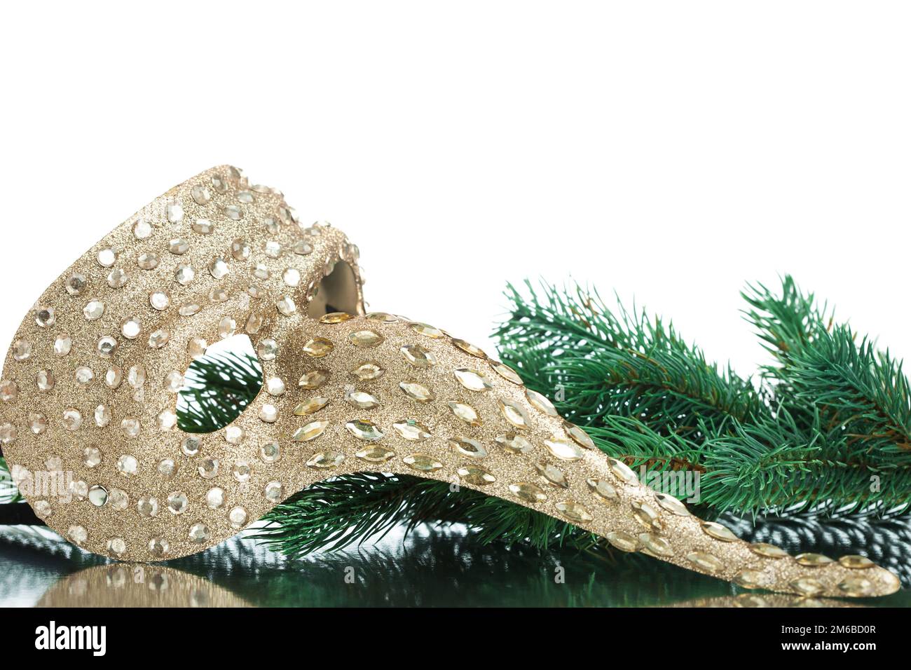 Weihnachten-Maske mit grüne Tanne Stockfoto