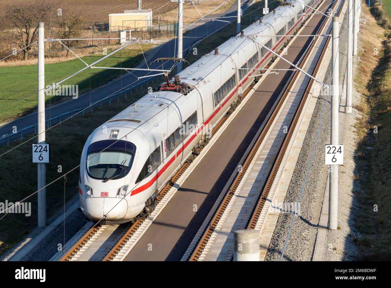 Deutsche Bahn: Neue Hochgeschwindigkeitsbahnlinie in Mitteldeutschland Stockfoto