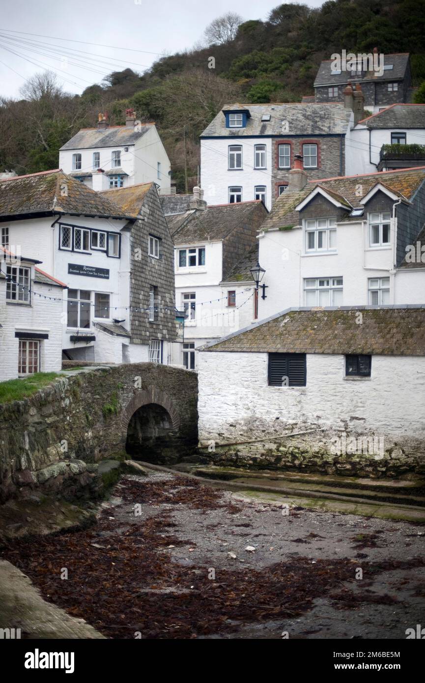 Fischerdorf Polperro in Cornwall Stockfoto