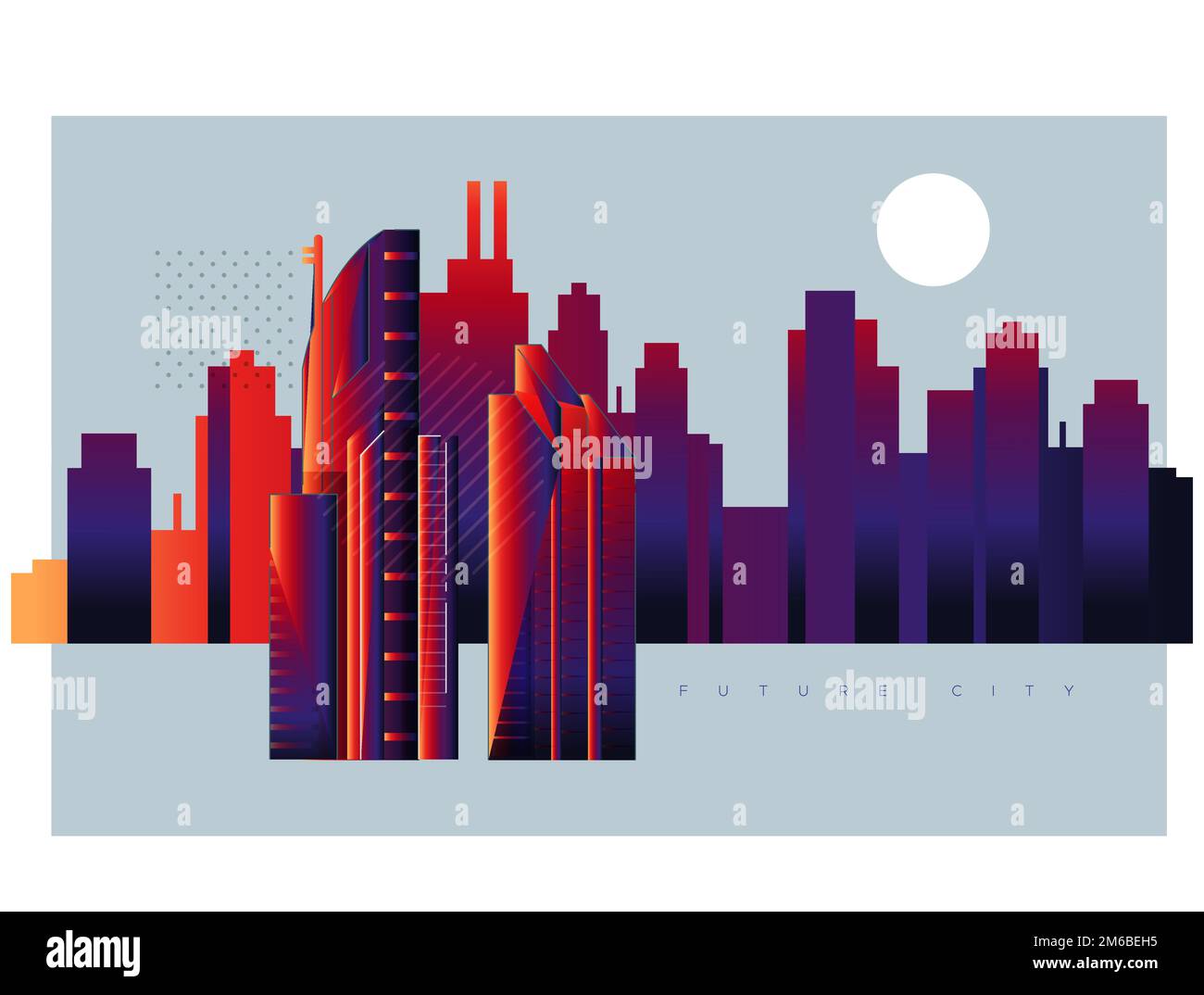 Futuristische Skyline des Stadtgebäudes – Aktienabbildung als EPS 10-Datei Stock Vektor