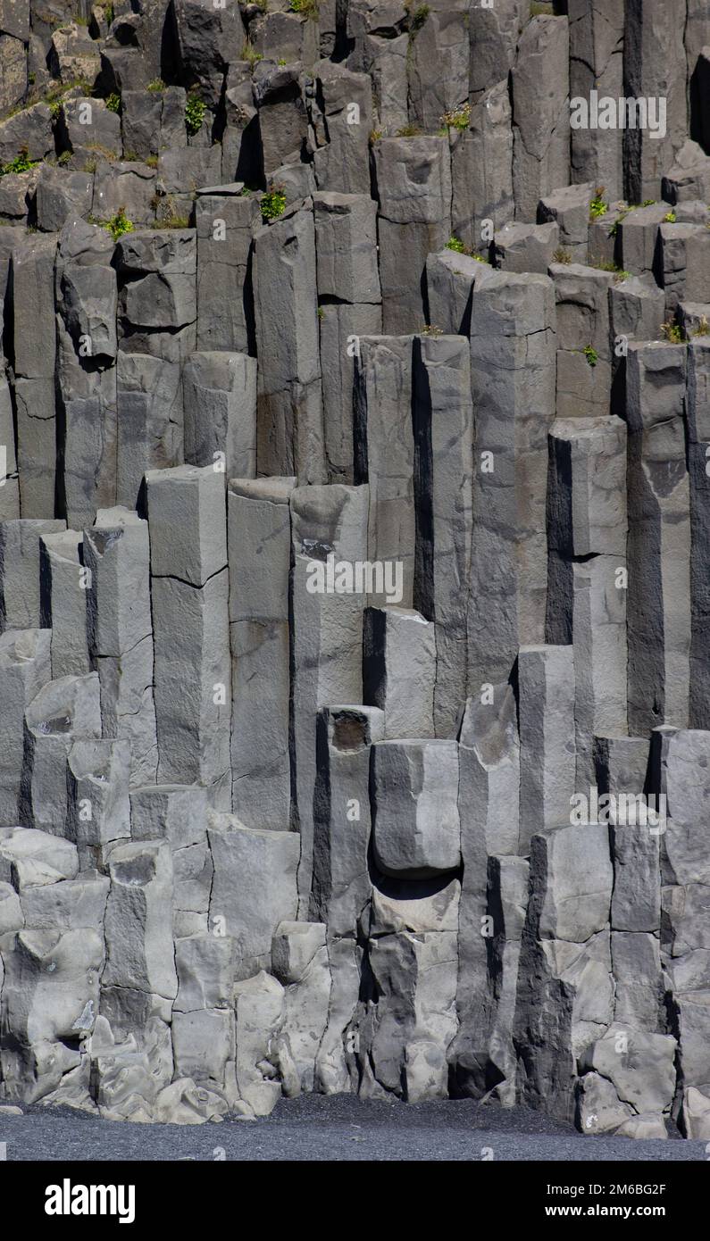 Basalt Rock Columns, Reynisfjara Beach Stockfoto
