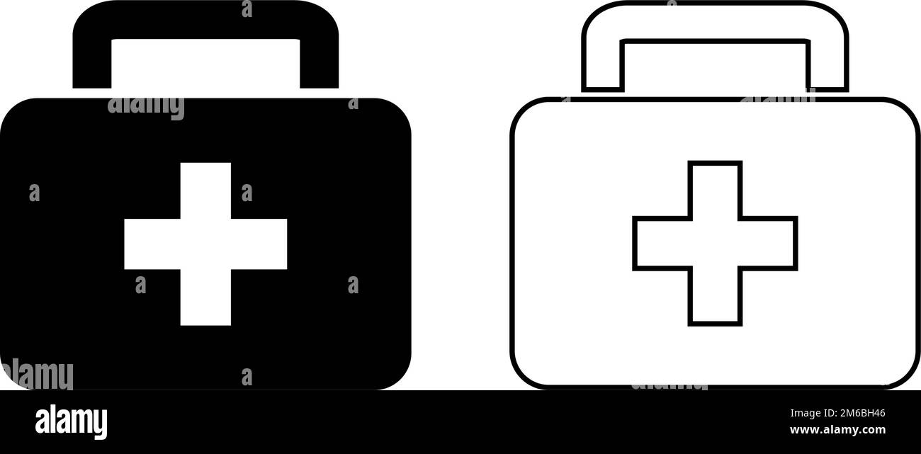 Medizingeräte-Symbolsatz. Erste Hilfe. Bearbeitbarer Vektor. Stock Vektor
