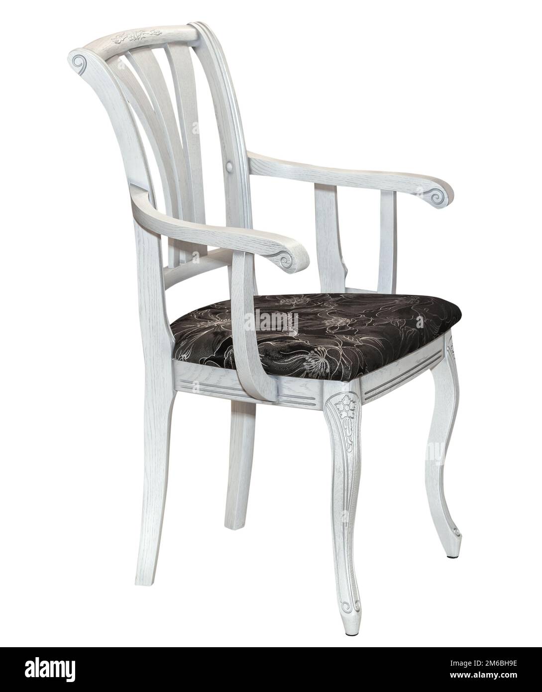 Textile klassischen weißen Stuhl isoliert Stockfoto
