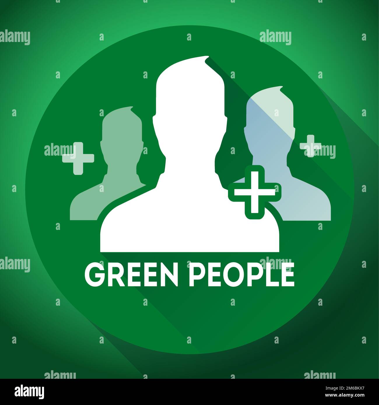 Teamarbeit, Vereinigung von grünen Menschen unterzeichnen Symbol. Flache Design-Stil Stockfoto