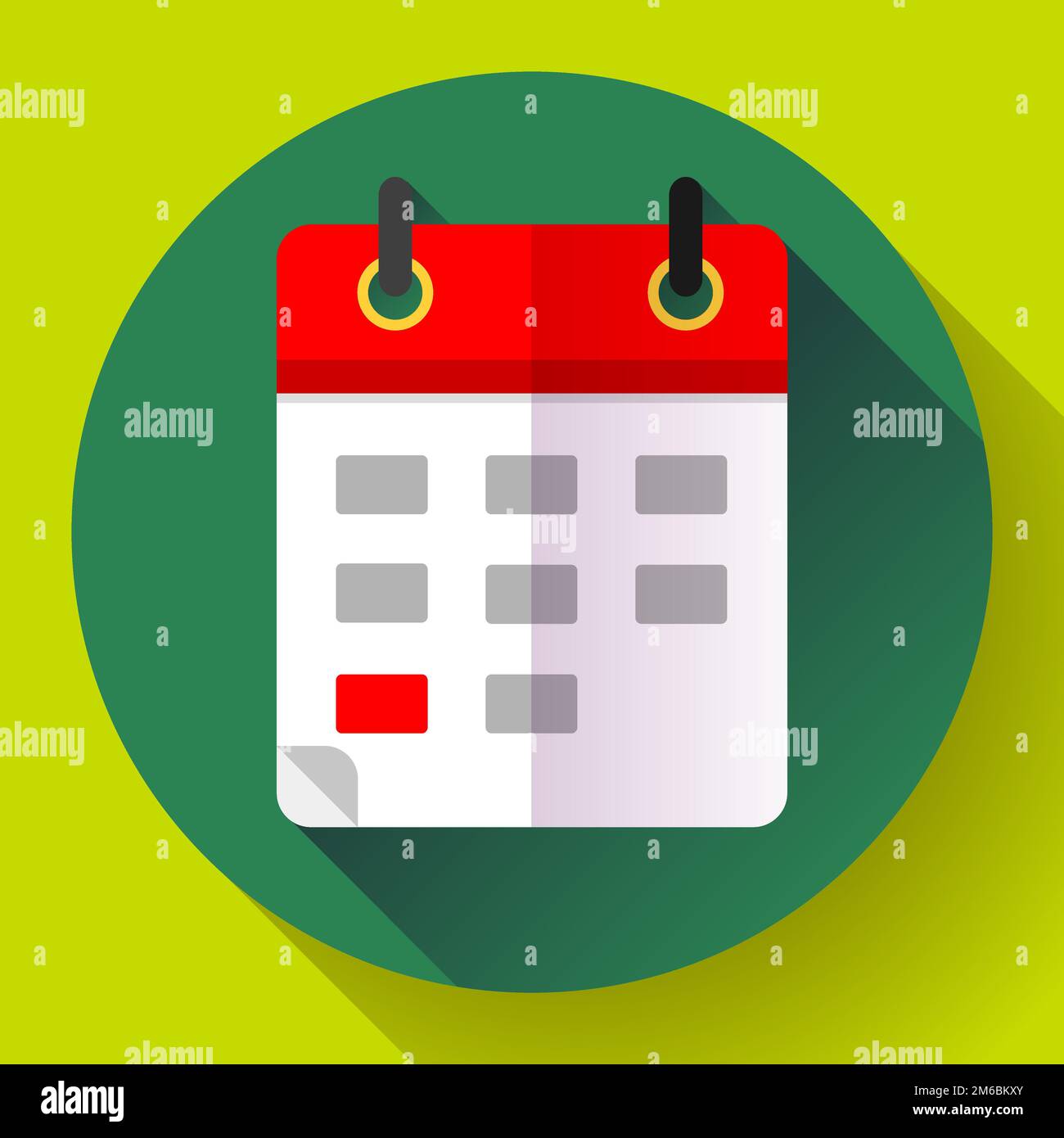 Kalender-Symbol, Vektor-Illustration. Flache 2.0 design Stil. Stockfoto