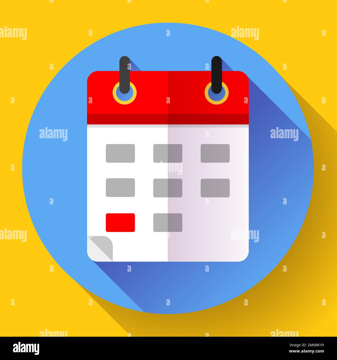 Kalender-Symbol, Vektor-Illustration. Flache 2.0 design Stil. Stockfoto