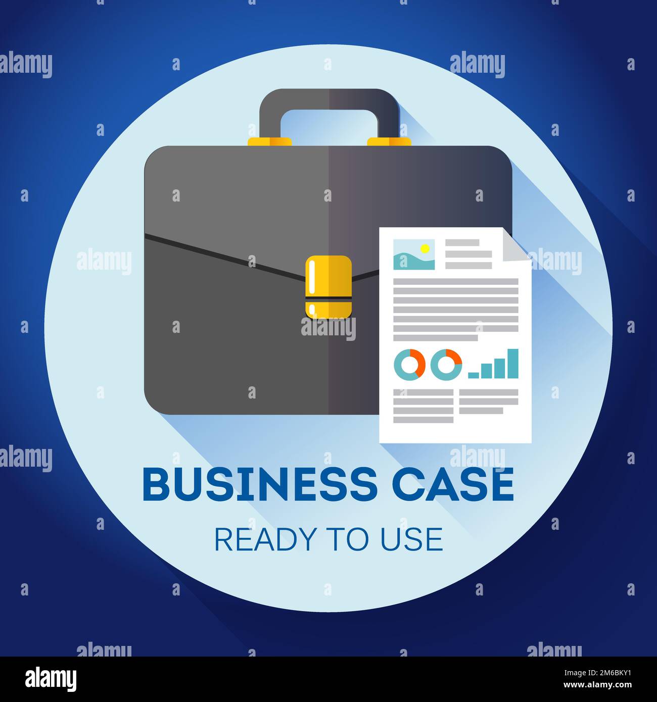 Idee - gebrauchsfertige Business Case-Symbol. Flache Design-Stil Stockfoto