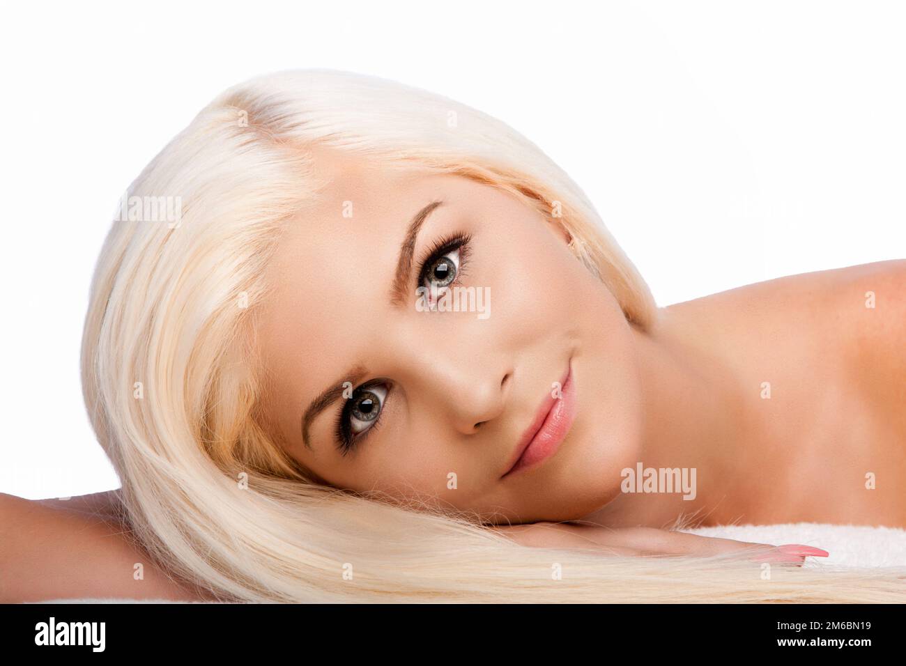 Ästhetische Schönheit Gesichtspflege-Konzept Frauengesicht Stockfoto