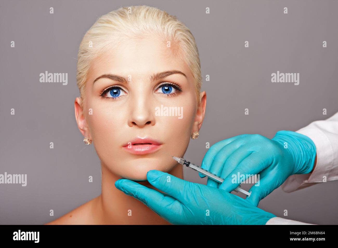 Kosmetische, plastische Chirurgen Injektion Ästhetik Gesicht Stockfoto